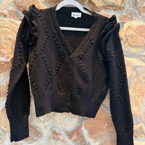&Merci Black Crop Cardigan Size Large